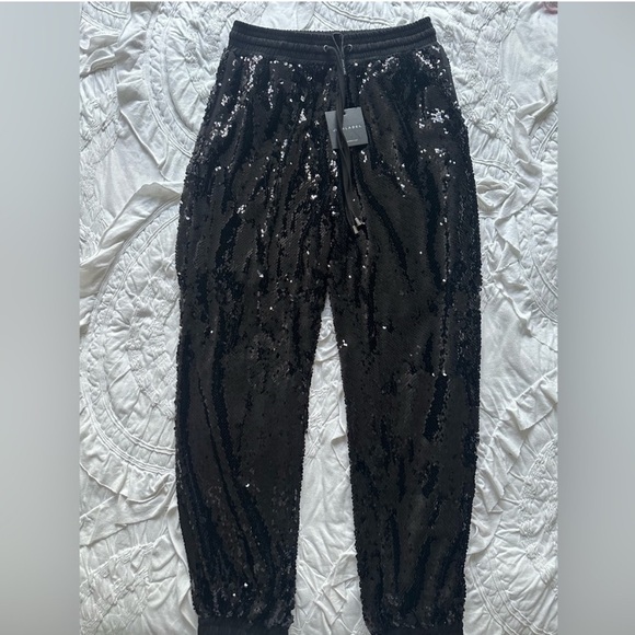 JLUXLABEL Black Sequin Joggers - Picture 6 of 6